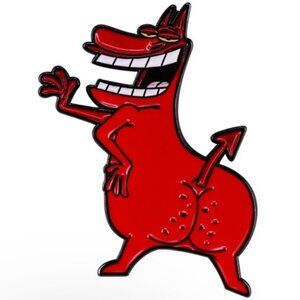 The Red Guy Main Antagonist of Cow  & Chicken Enamel Pin